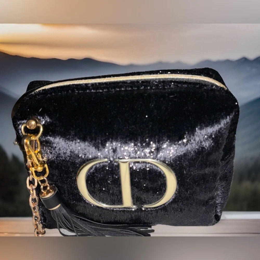 Cosmetic Pouch by Dior Beauty Black and Gold Hardware